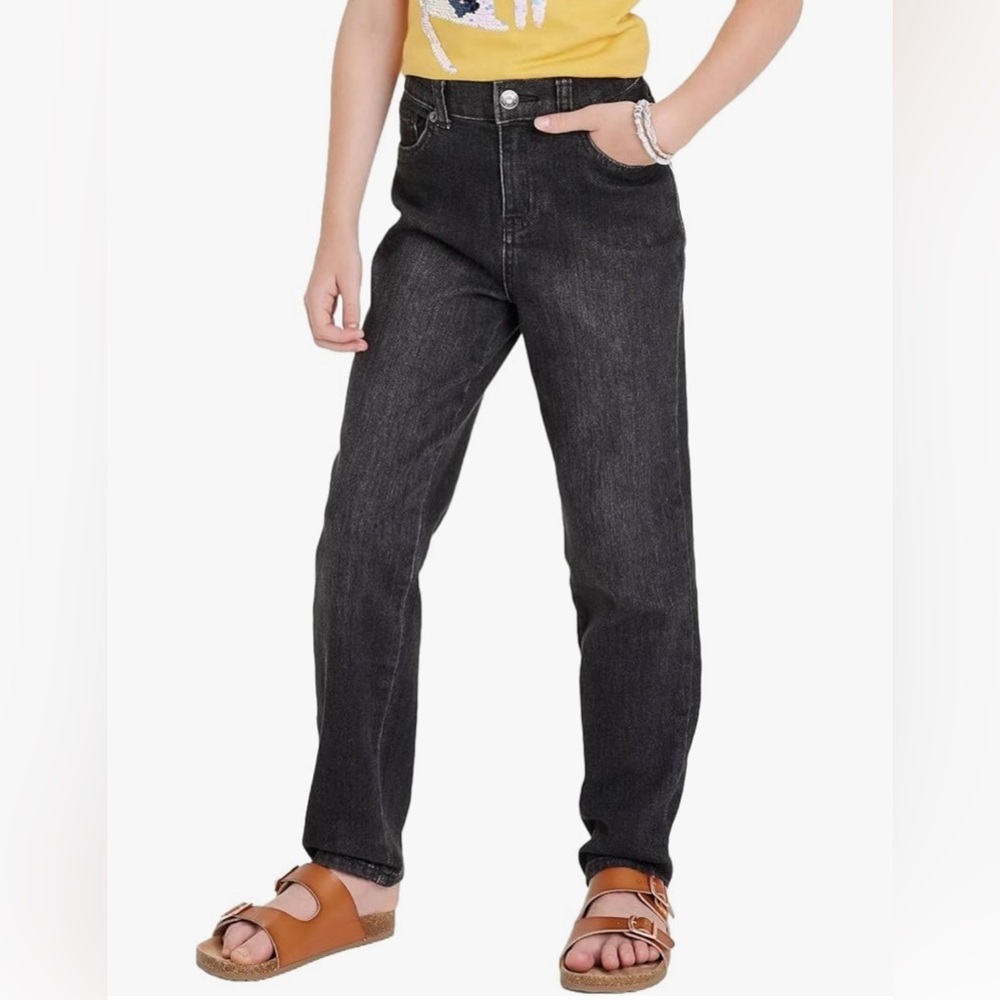 034 NWT Cat & Jack Black‎ High Rise Straight Jean - Size: 5